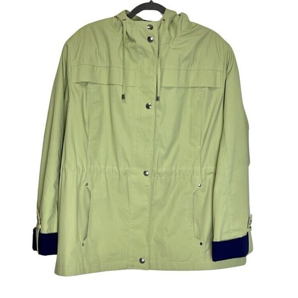 Mackintosh New England Women's 1X Green Rain Hooded Jacket Snaps Front Outdoor - Picture 1 of 11